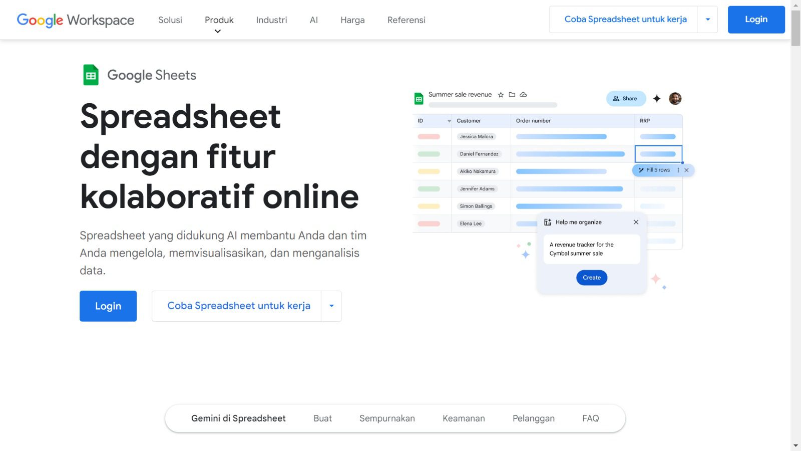 google spreadsheet for business