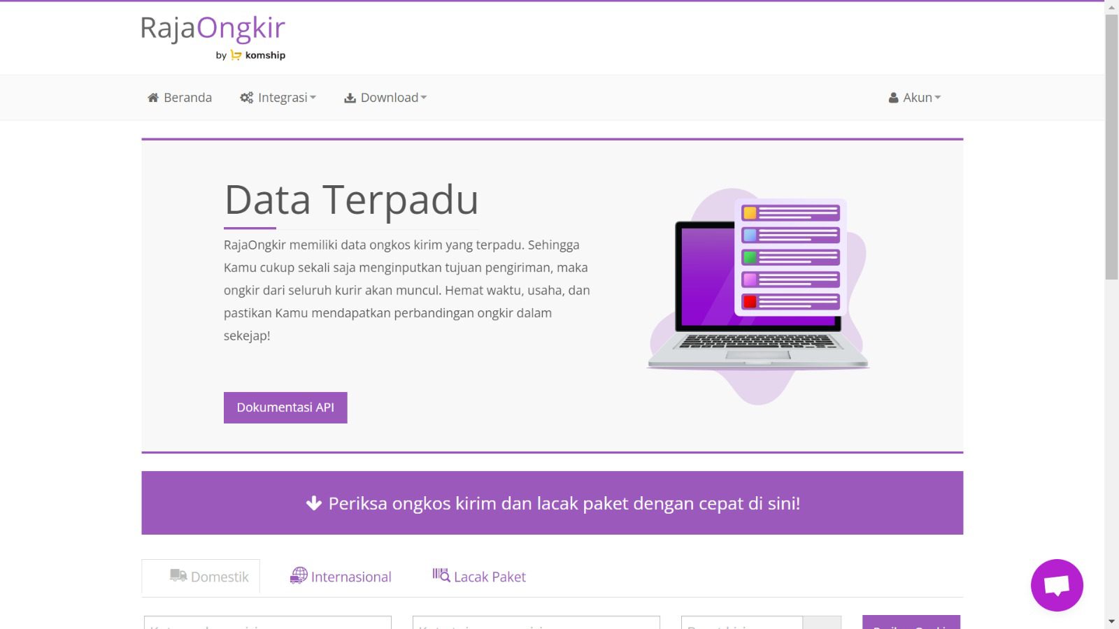 aplikasi untuk cek ongkir pengiriman