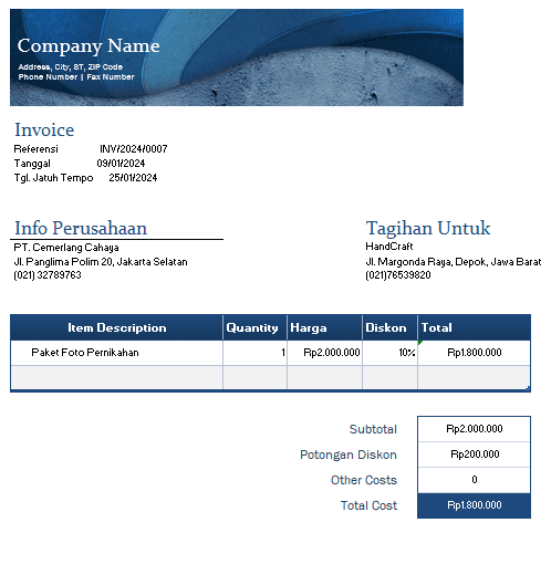 contoh invoice