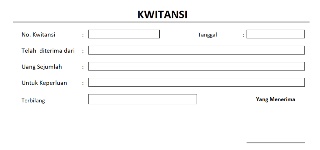 contoh kwitansi pembelian