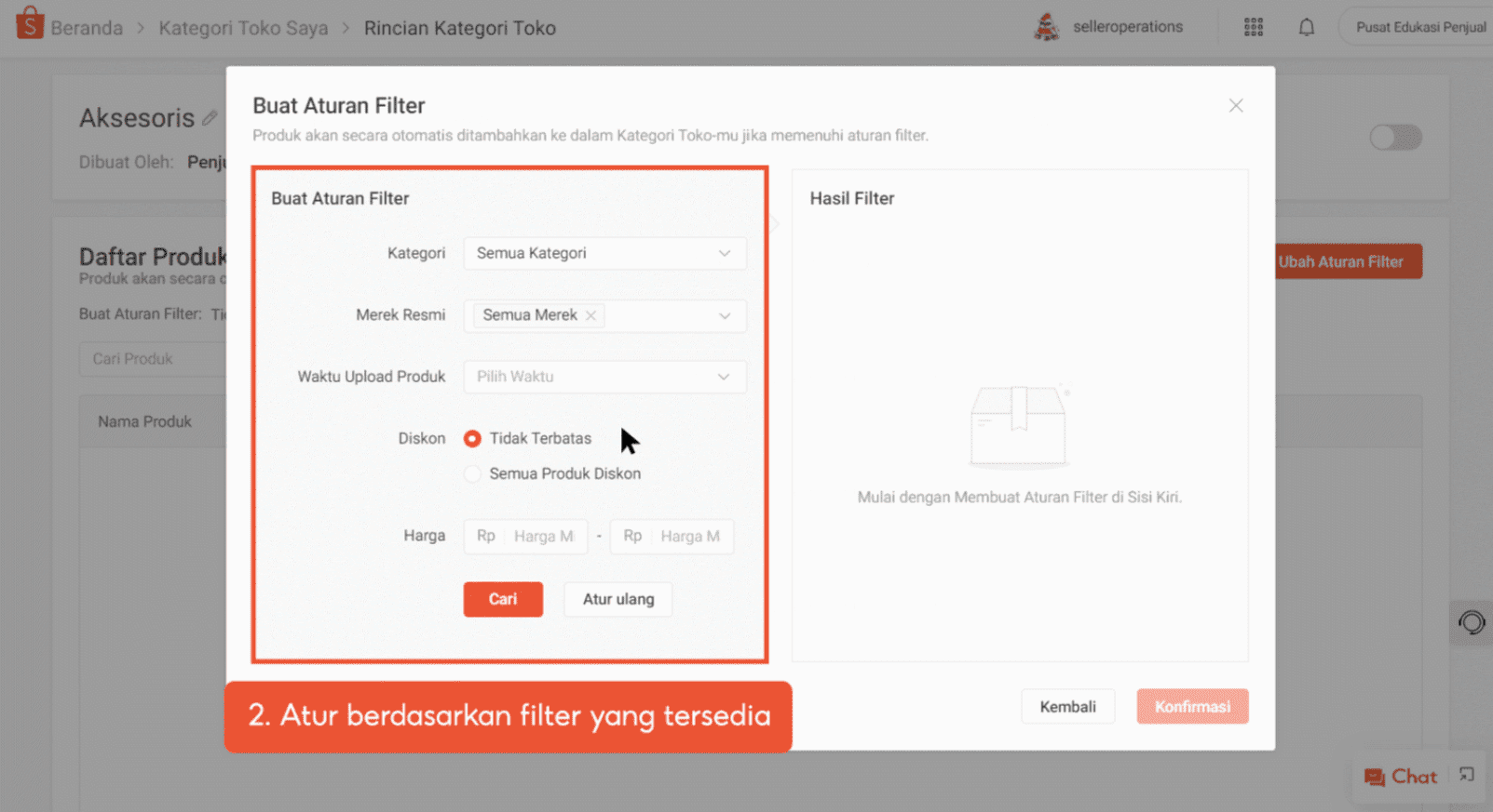 klik buat aturan filter