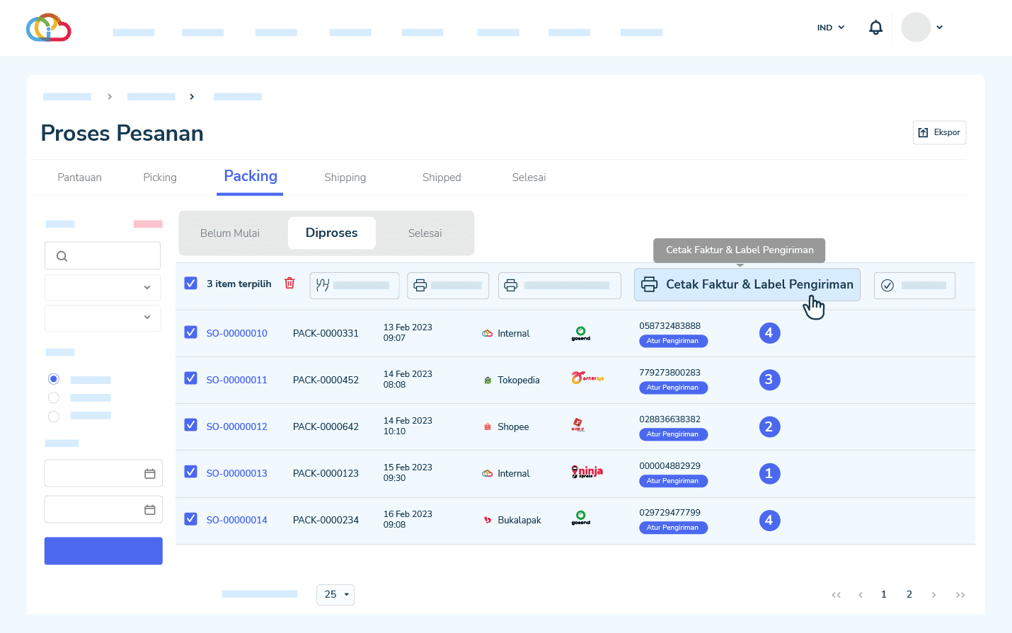 Cetak Label Pengiriman Massal