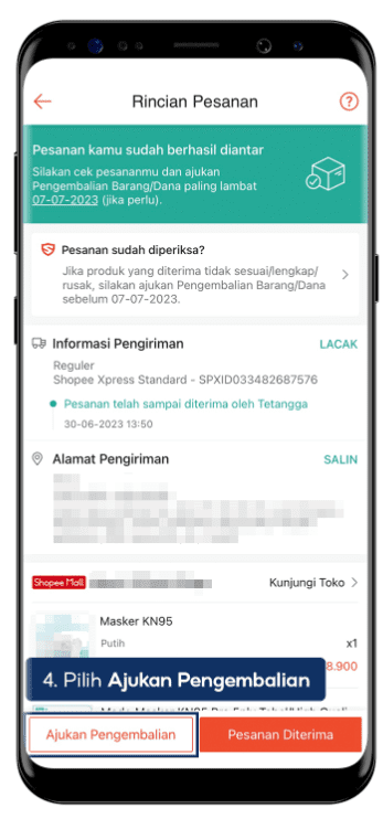 cara ajukan pengembalian barang