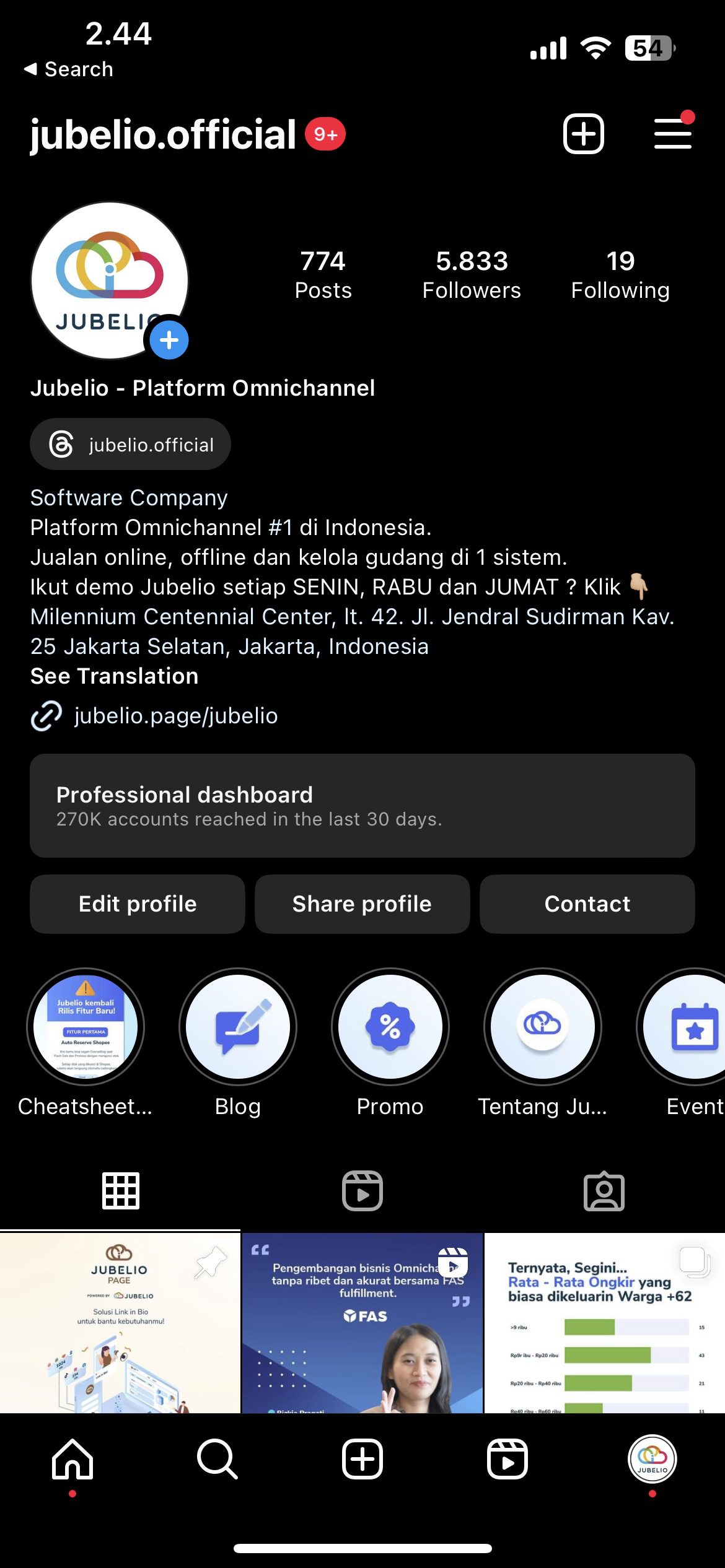 cara buat link bio di instagram