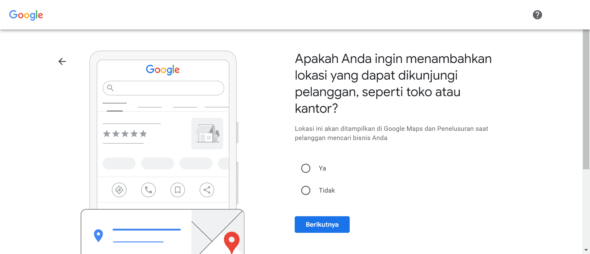 Lokasi Bisnis di google profil bisnis